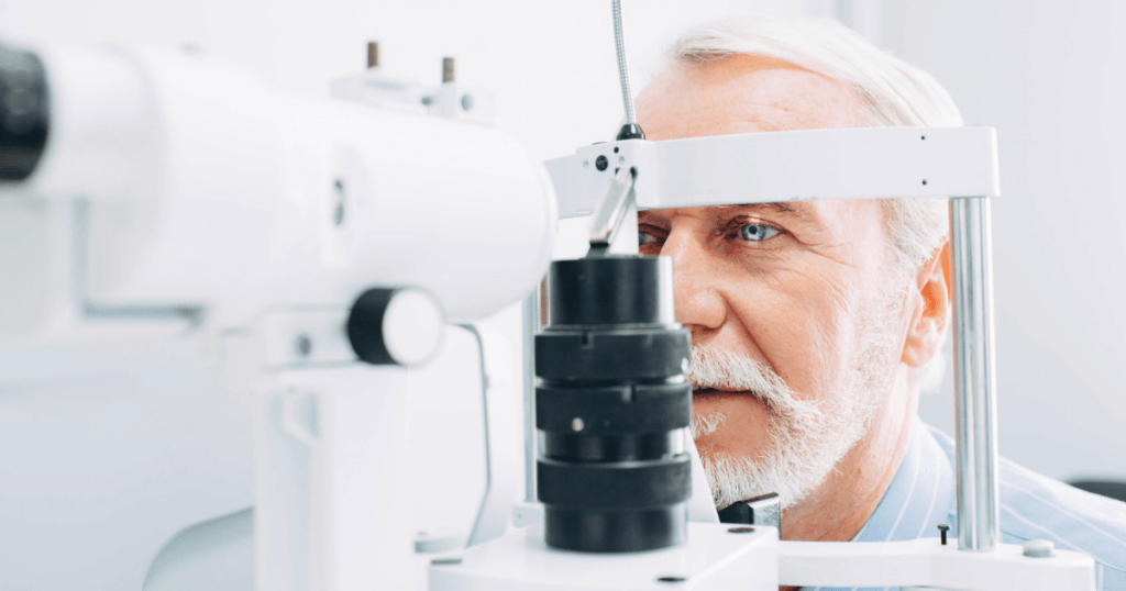 Man getting eye exam