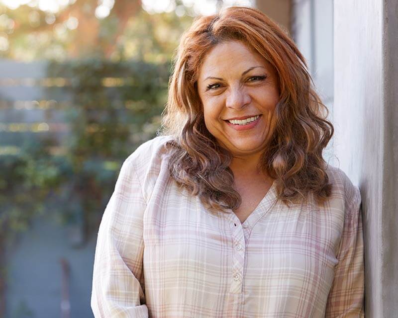 Smiling woman outside